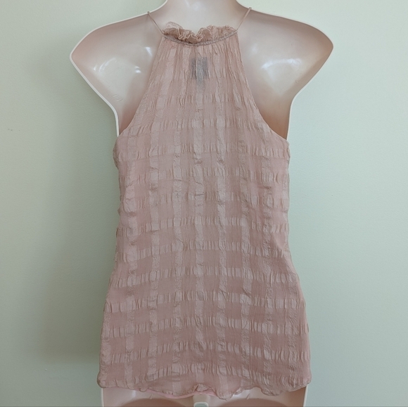 ANTHROPOLOGIE HD in Paris silk Shadow pane halter neck top 2 xs small - Picture 10 of 16